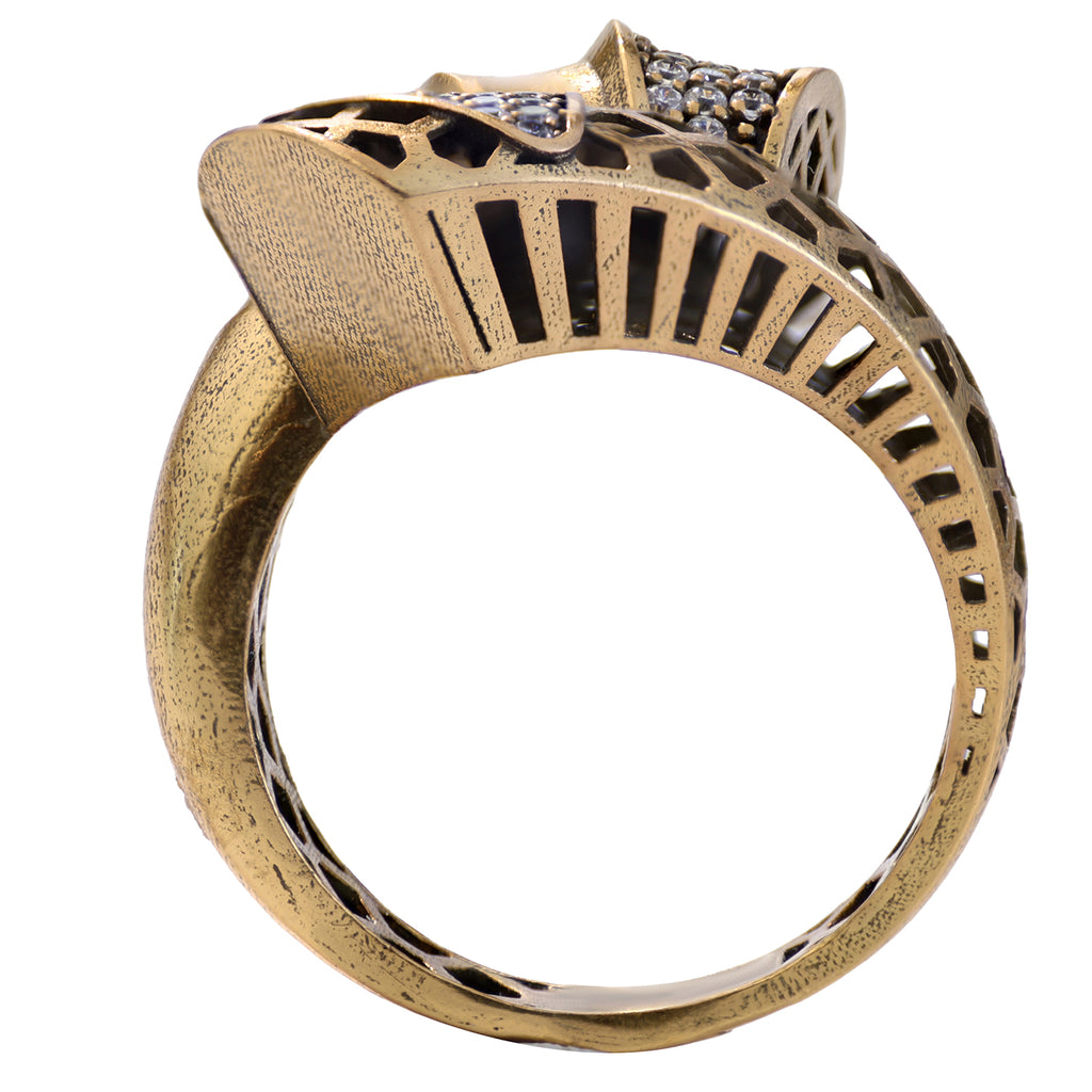Ribbon Pavé Sculptural Statement Ring