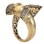 Ribbon Pavé Sculptural Statement Ring