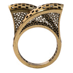 Geometric Openwork Sculptural Ring
