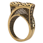 Geometric Openwork Sculptural Ring