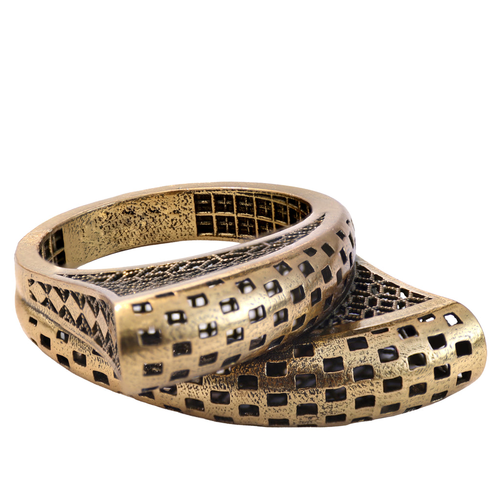 Geometric Openwork Sculptural Ring
