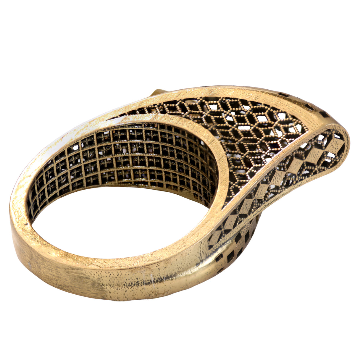 Geometric Openwork Sculptural Ring