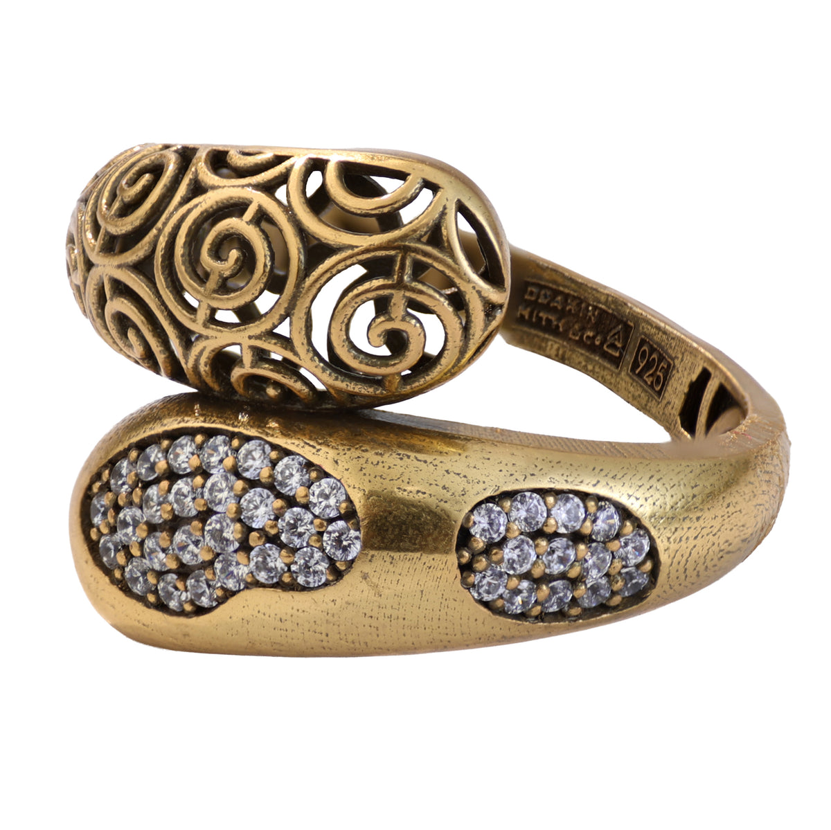Scrollwork Pavé Bypass Ring