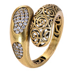 Scrollwork Pavé Bypass Ring