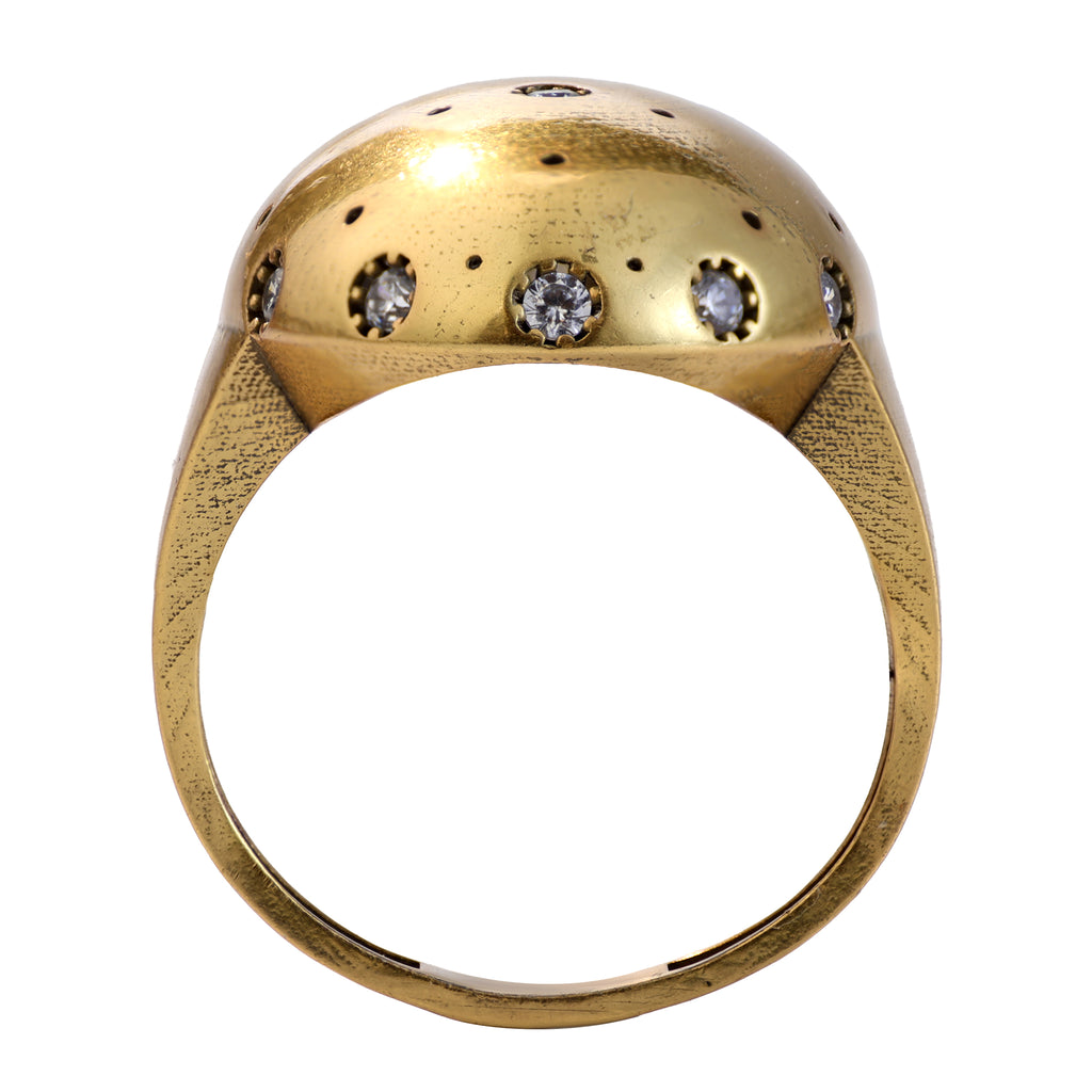 Domed Scattered Stone Statement Ring
