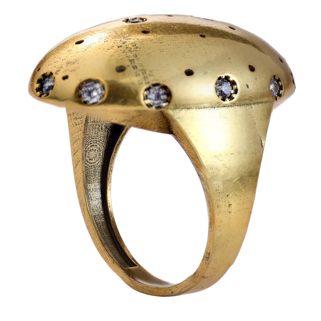 Domed Scattered Stone Statement Ring
