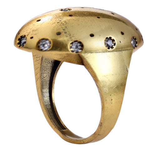 Domed Scattered Stone Statement Ring
