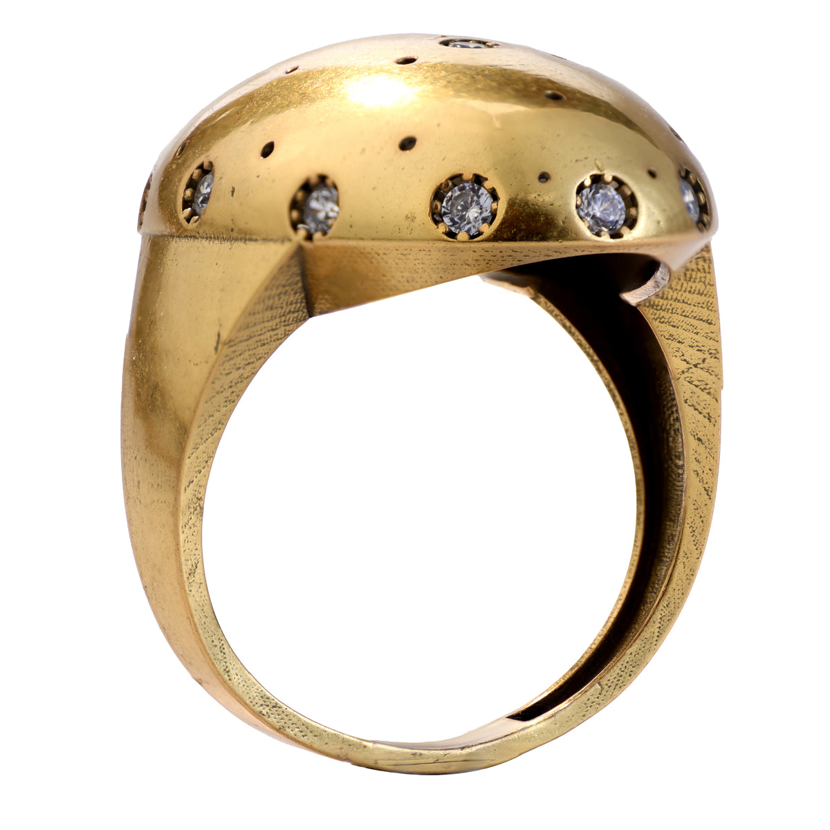 Domed Scattered Stone Statement Ring
