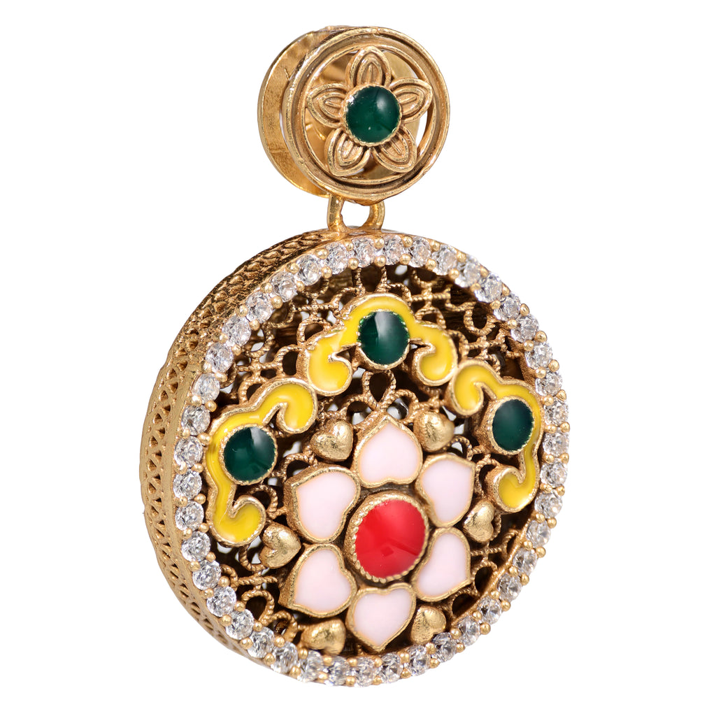 NE-PD-0060 Silver Double-Sided Pendant