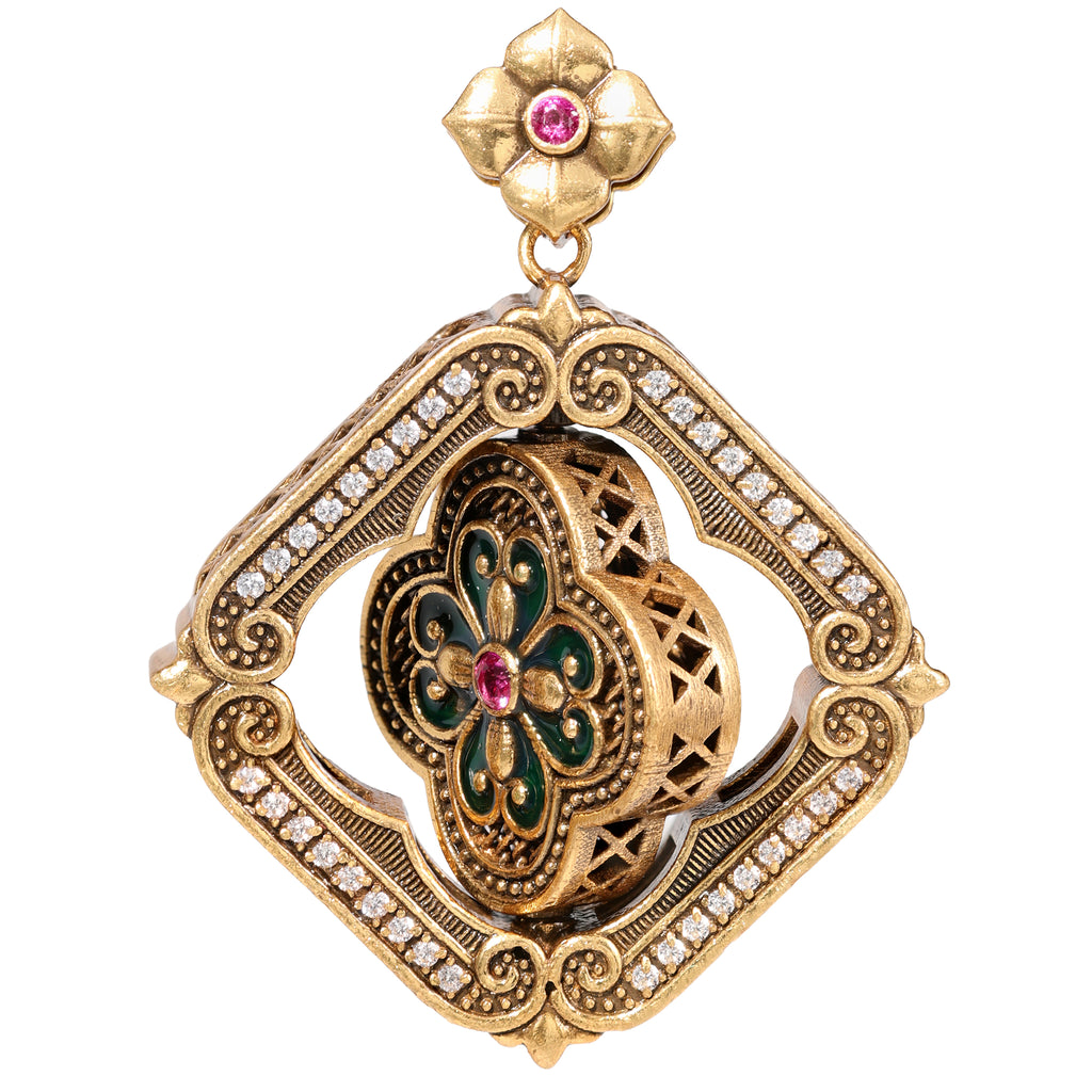NE-PD-0059 Silver Double-Sided Pendant