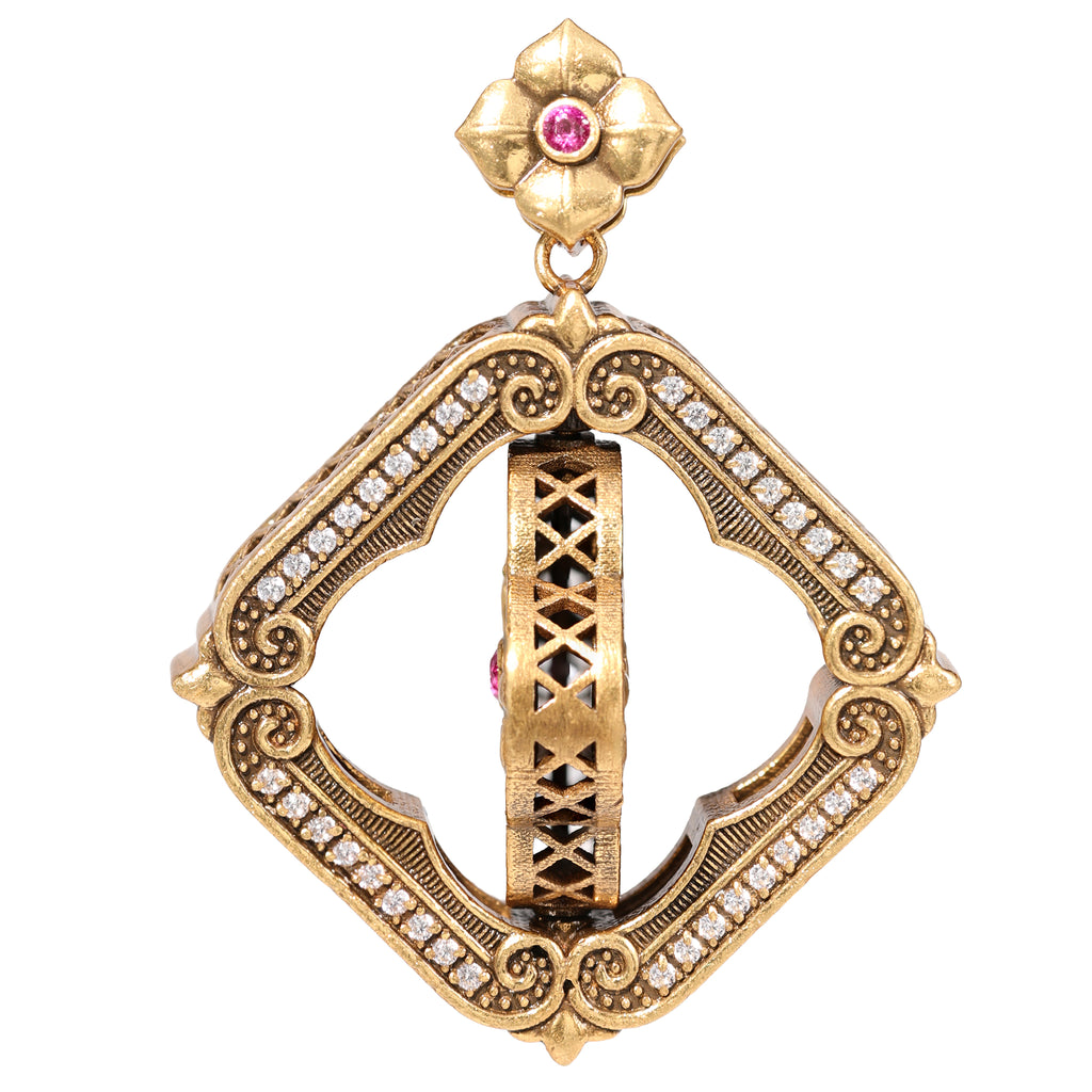 NE-PD-0059 Silver Double-Sided Pendant
