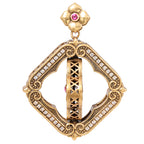 NE-PD-0059 Silver Double-Sided Pendant