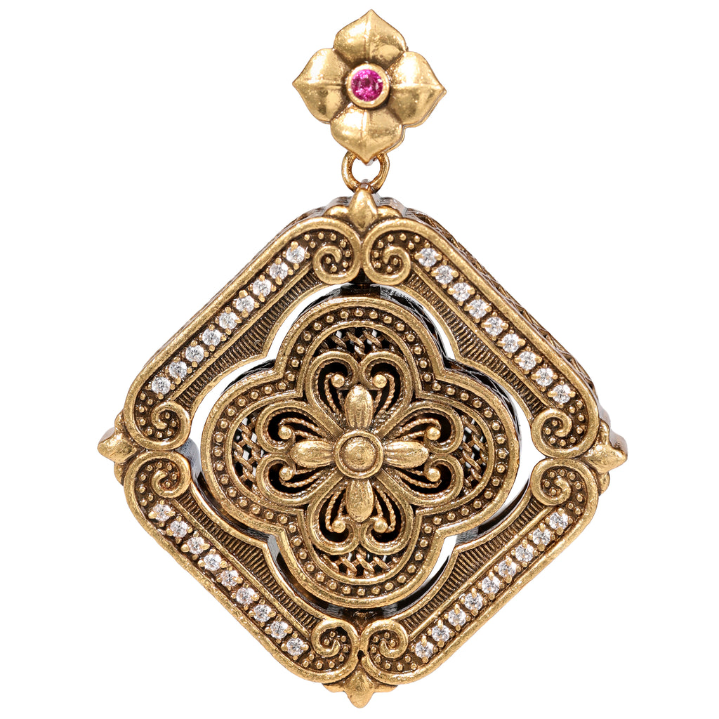 NE-PD-0059 Silver Double-Sided Pendant