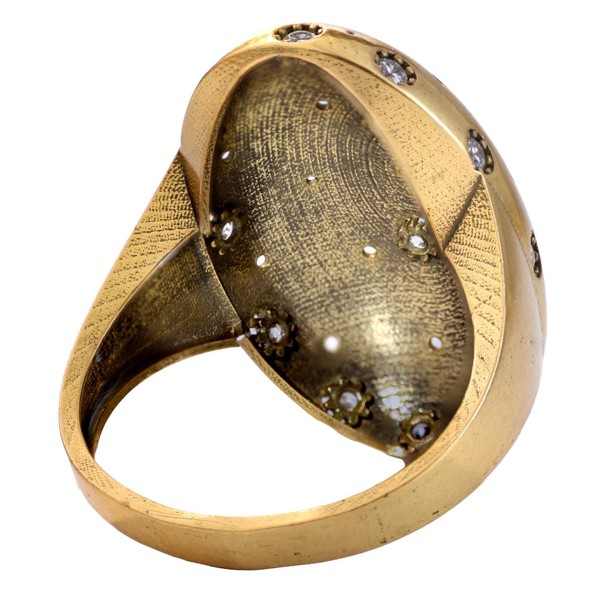 Domed Scattered Stone Statement Ring
