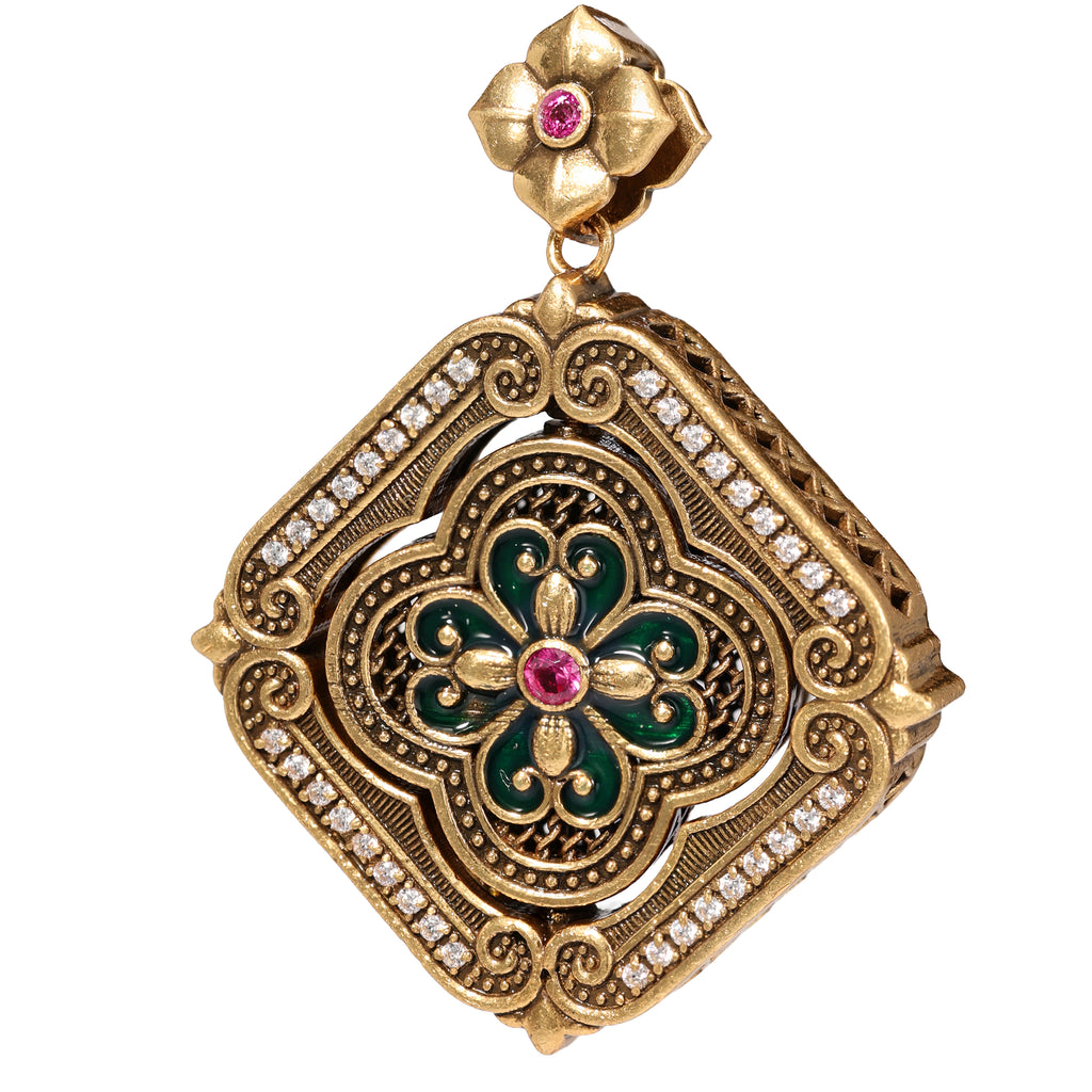 NE-PD-0059 Silver Double-Sided Pendant