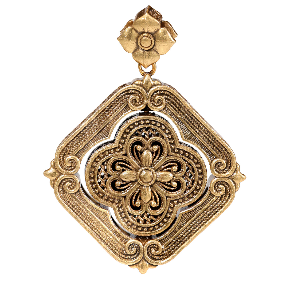 NE-PD-0059 Silver Double-Sided Pendant