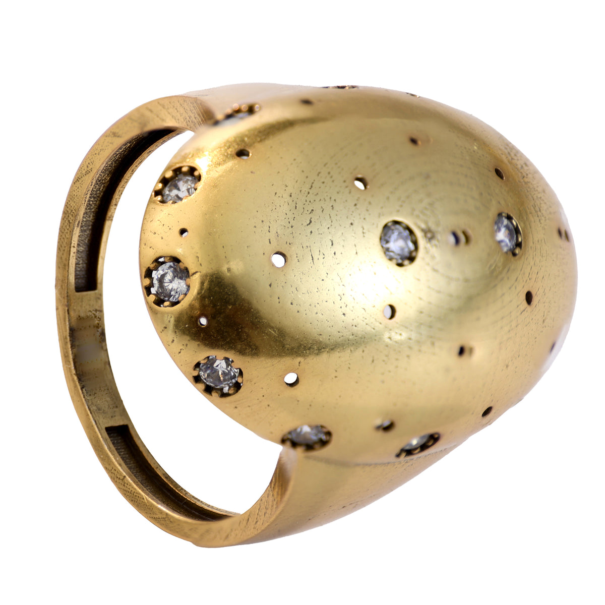 Domed Scattered Stone Statement Ring