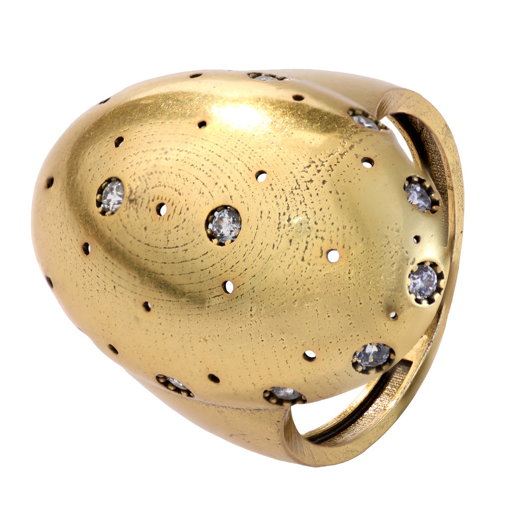 Domed Scattered Stone Statement Ring