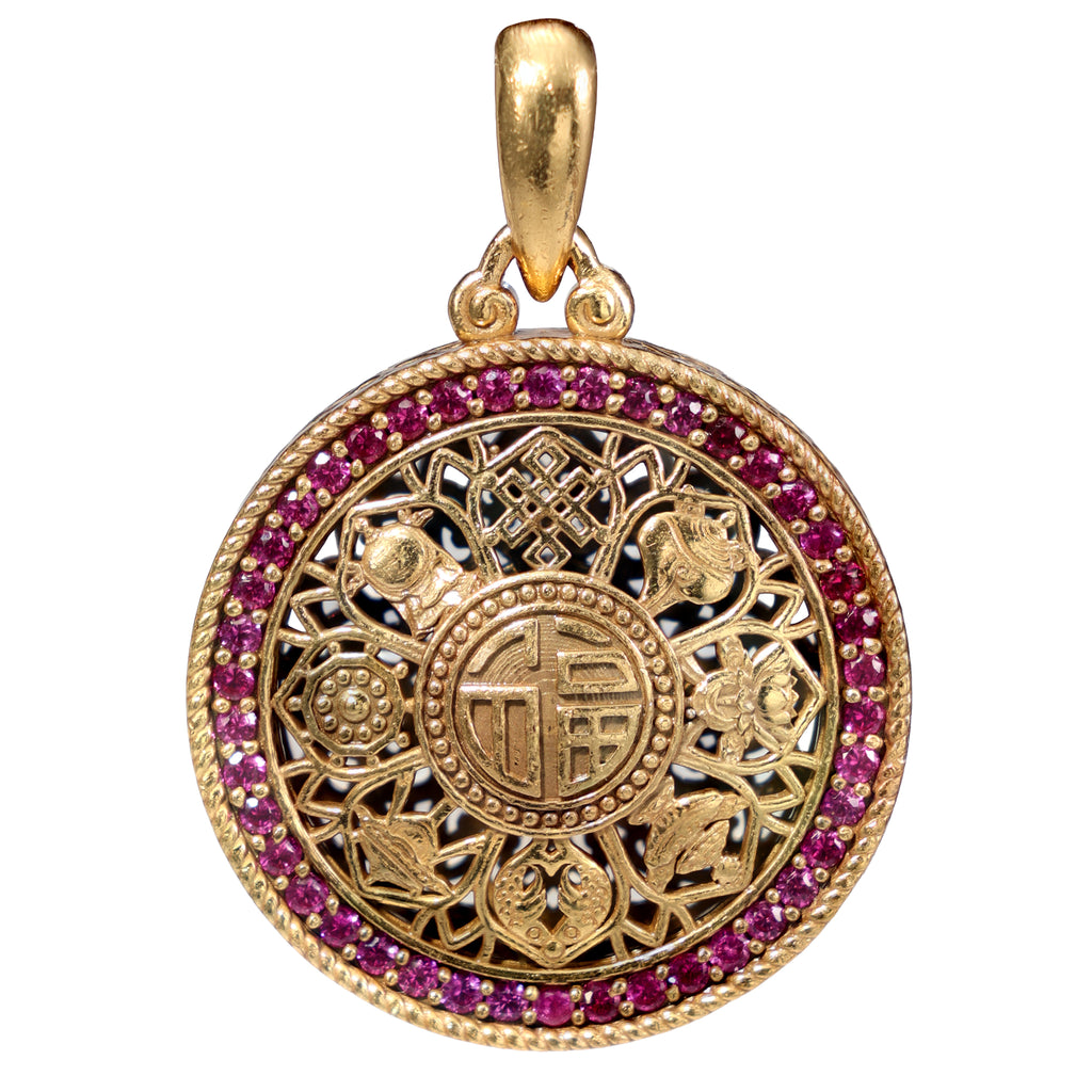 NE-PD-0055 Silver Double-Sided Pendant