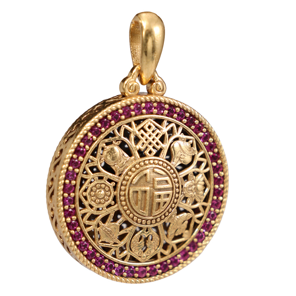 NE-PD-0055 Silver Double-Sided Pendant
