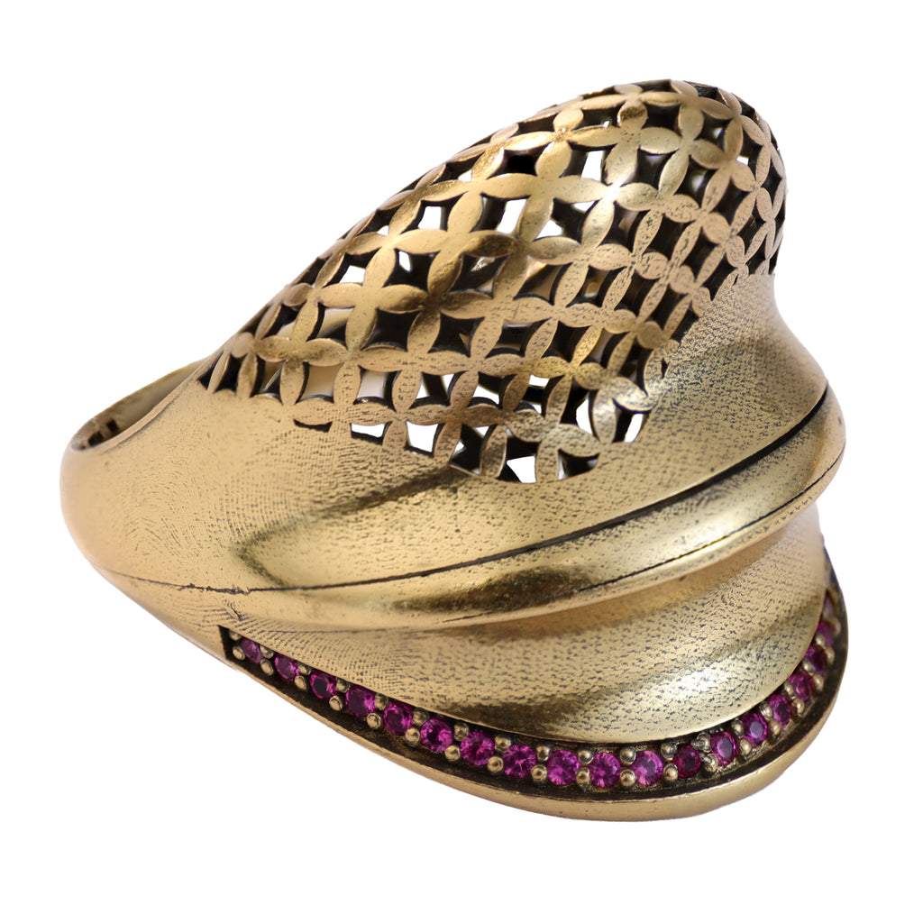 Layered Openwork Pavé Statement Ring