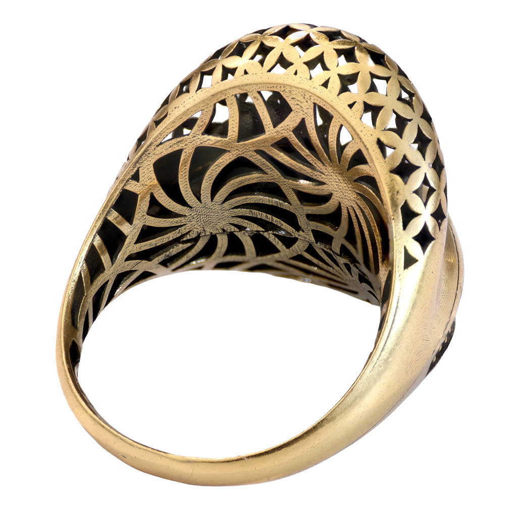 Layered Openwork Pavé Statement Ring