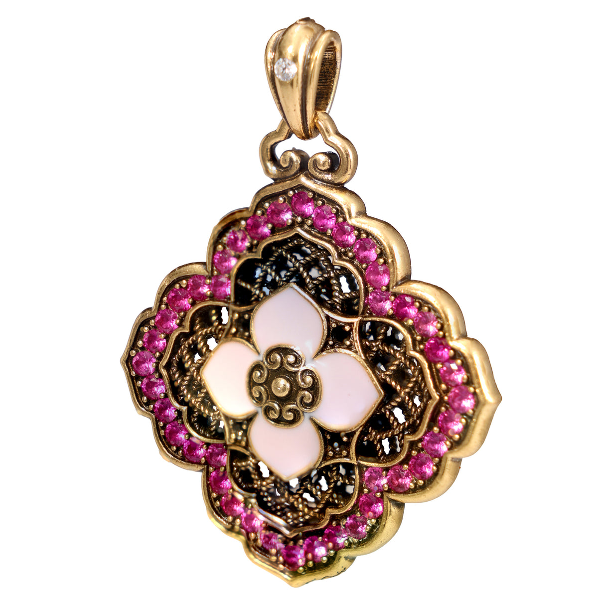 NE-PD-0053 Silver Double-Sided Pendant