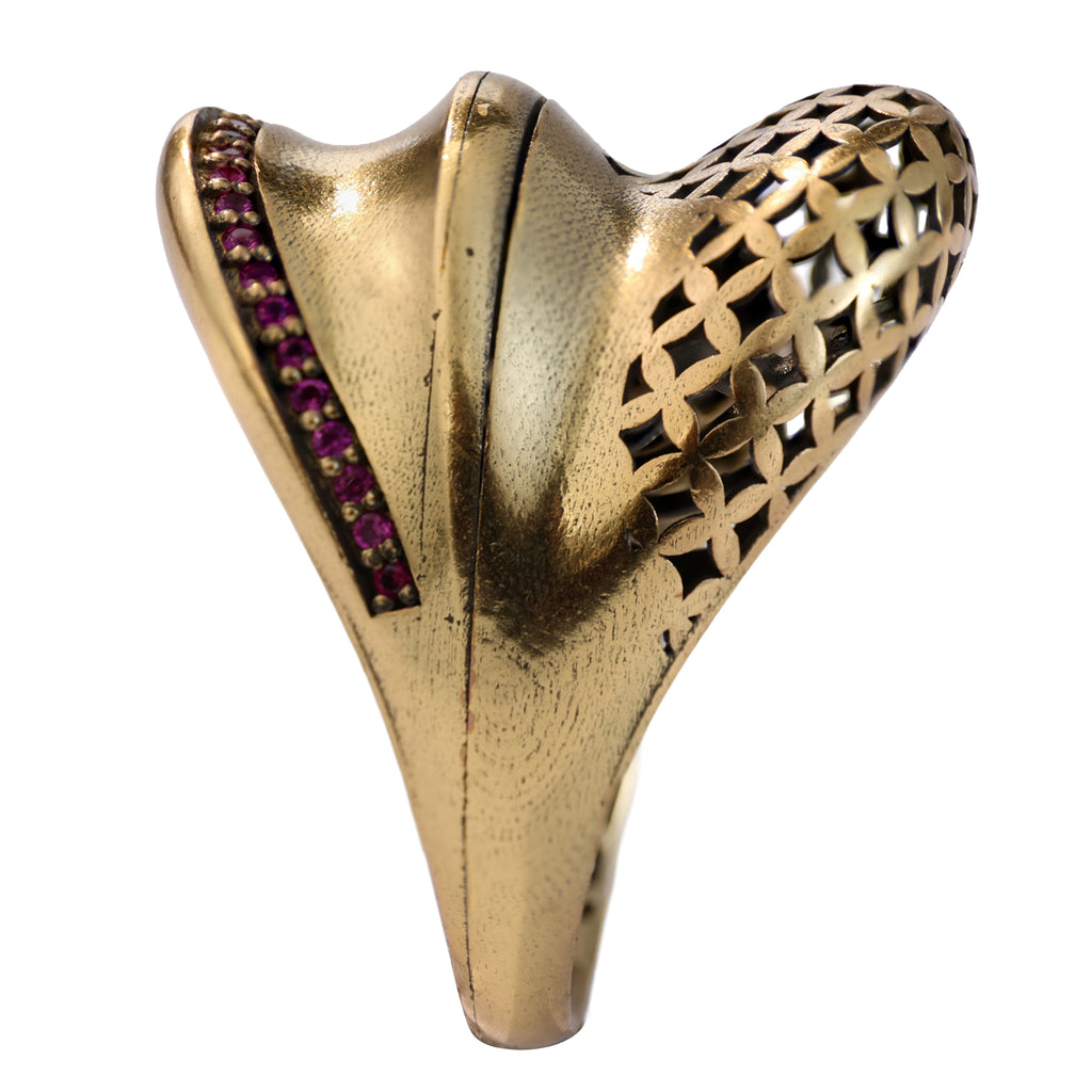 Layered Openwork Pavé Statement Ring