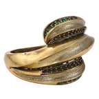 Layered Green Accent Statement Ring