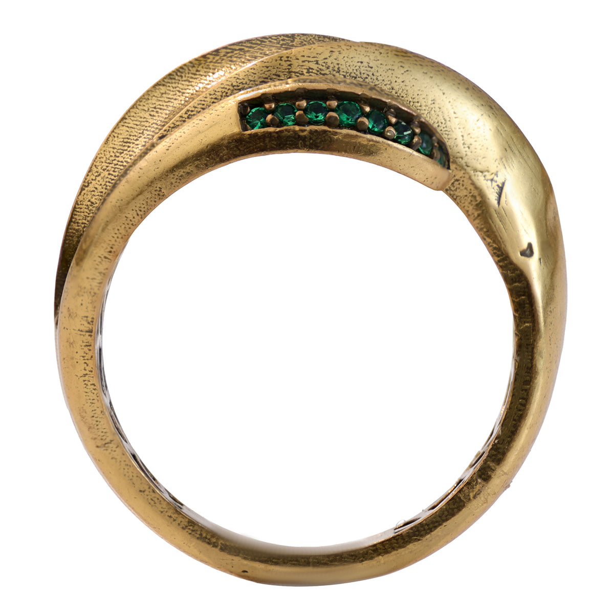 Layered Green Accent Statement Ring