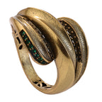 Layered Green Accent Statement Ring