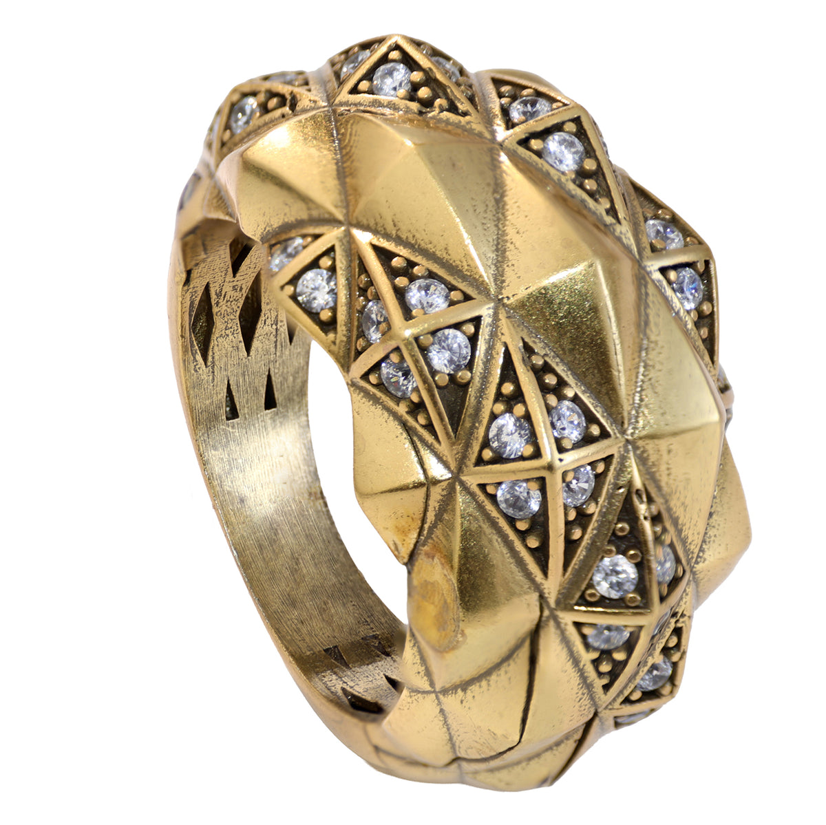 Woven Pavé Statement Ring
