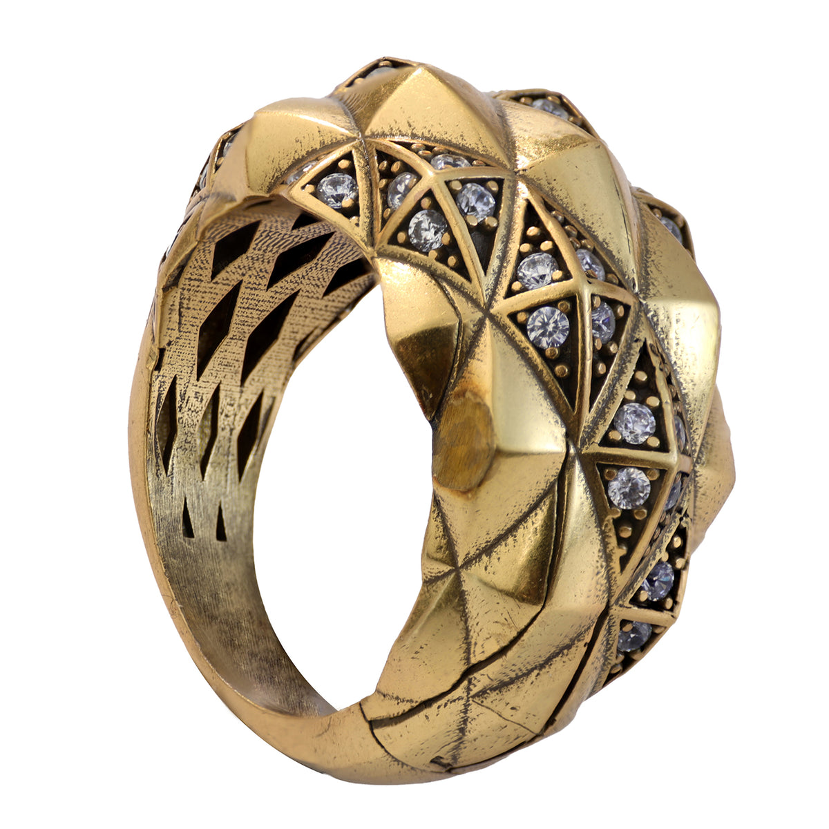 Woven Pavé Statement Ring