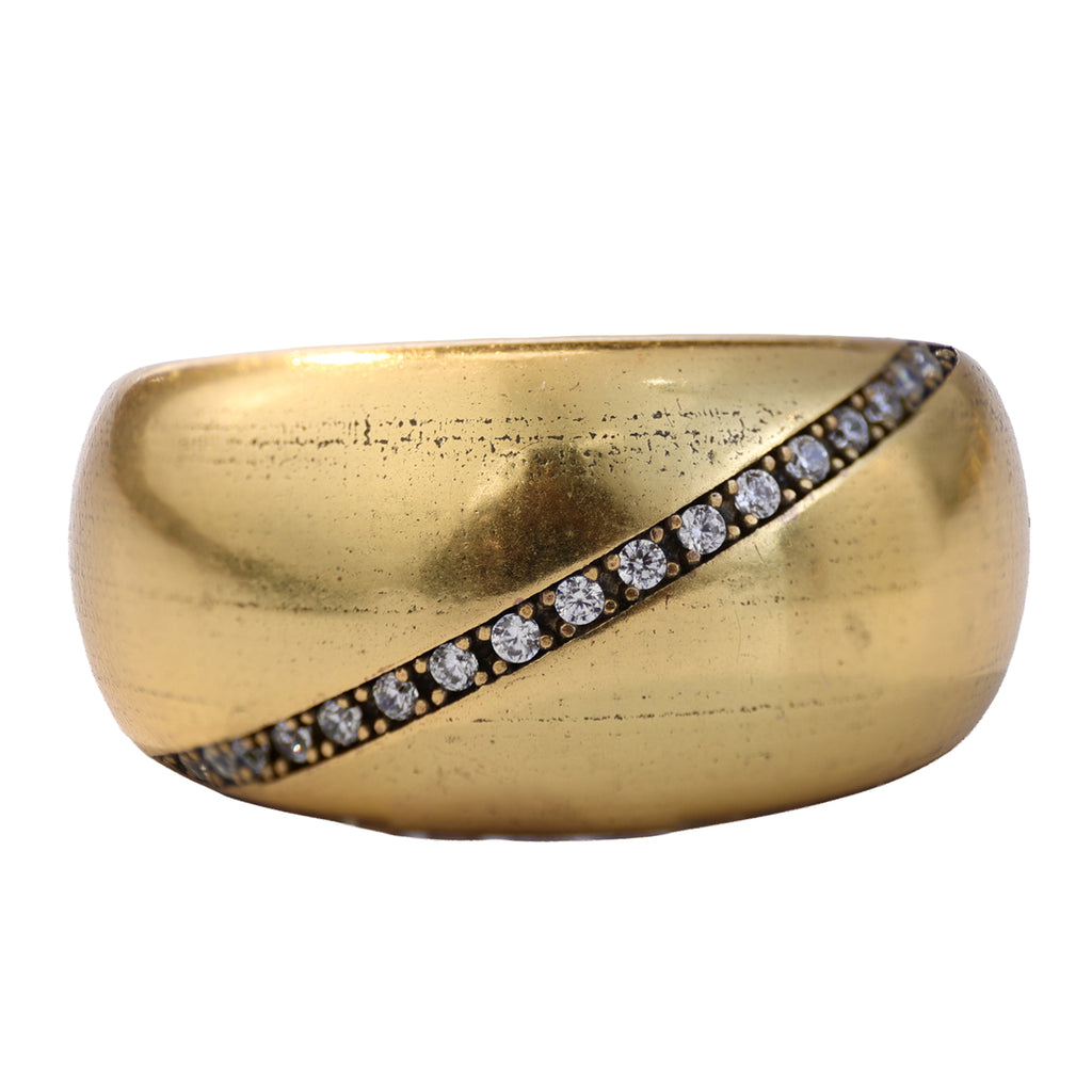 Diagonal Pavé Dome Statement Ring