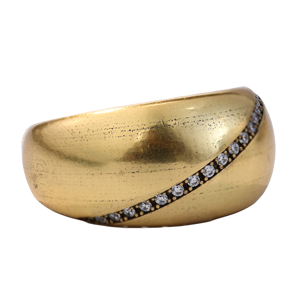 Diagonal Pavé Dome Statement Ring