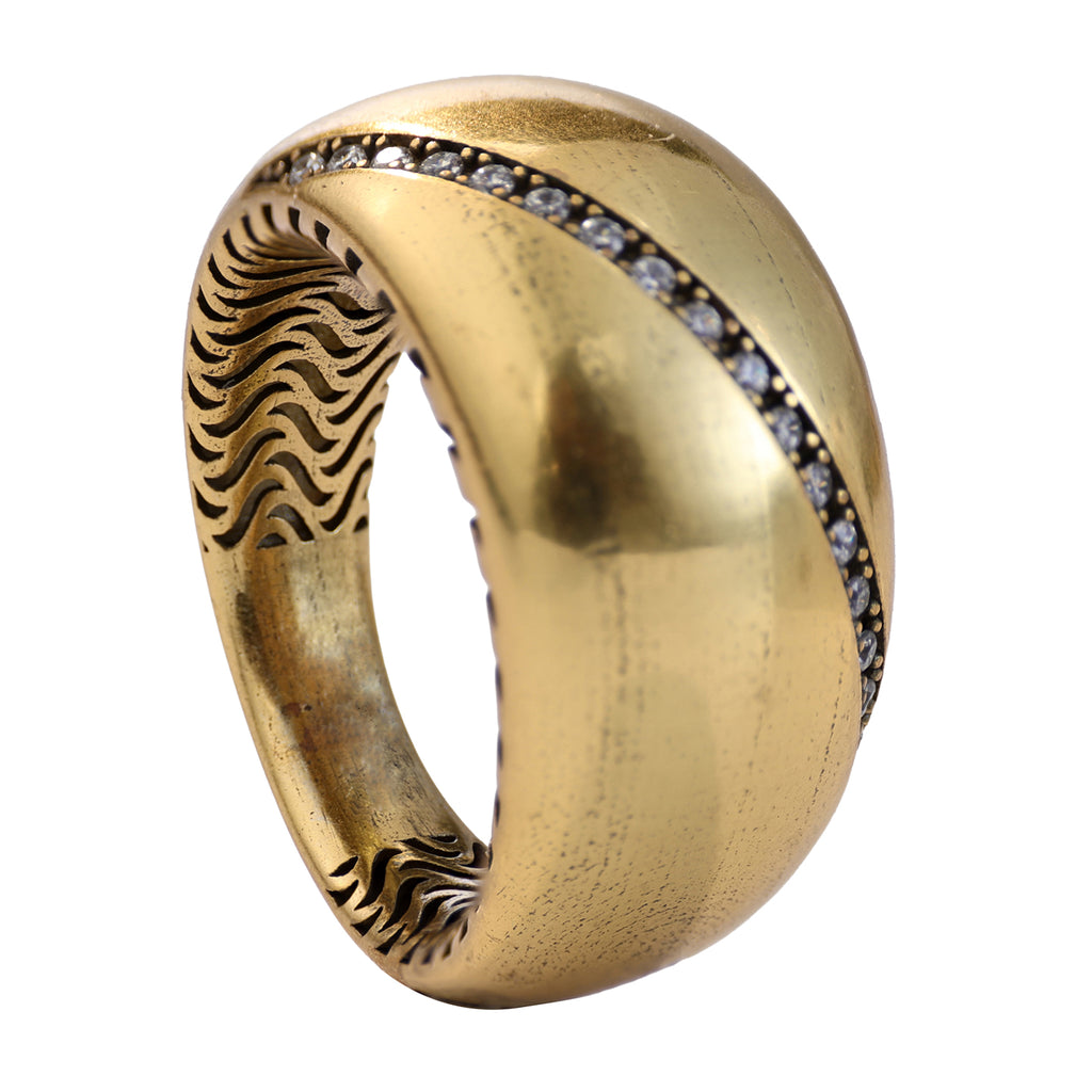 Diagonal Pavé Dome Statement Ring