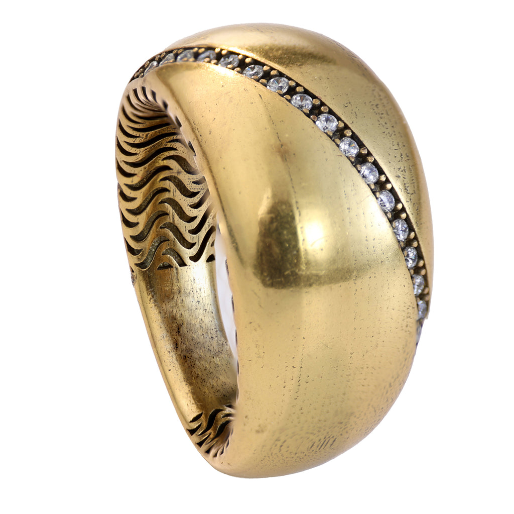 Diagonal Pavé Dome Statement Ring