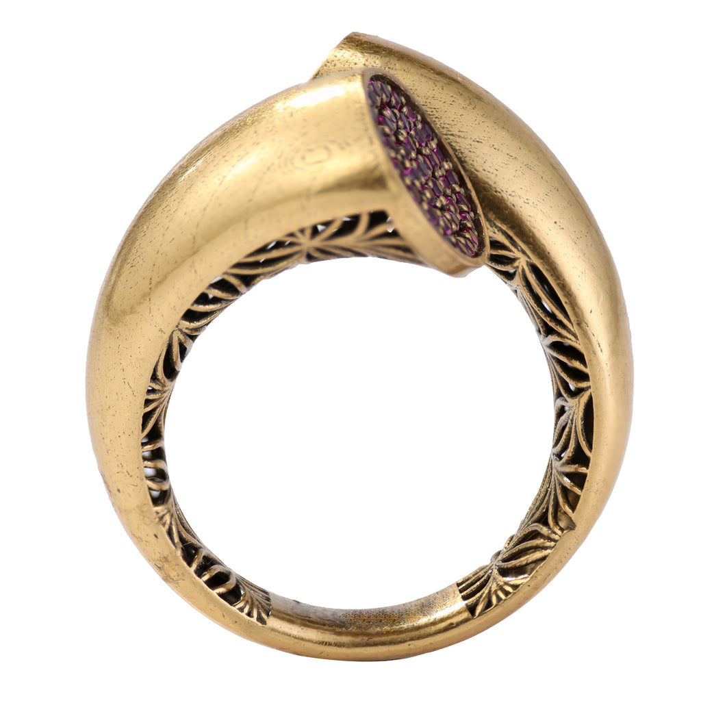 Pavé Disc Bypass Statement Ring