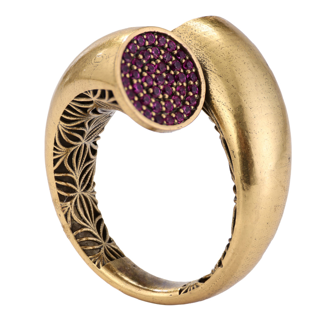 Pavé Disc Bypass Statement Ring