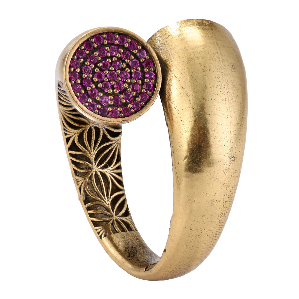 Pavé Disc Bypass Statement Ring