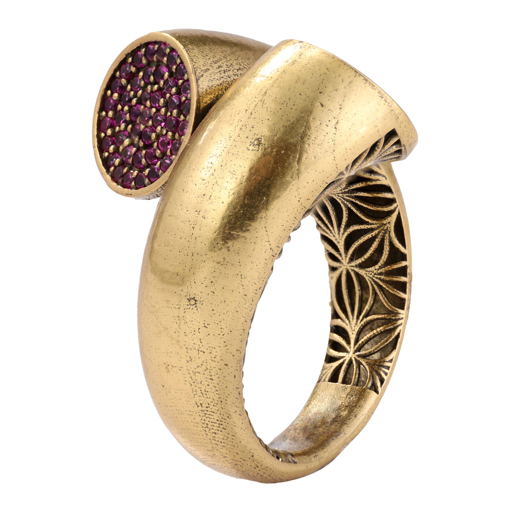 Pavé Disc Bypass Statement Ring