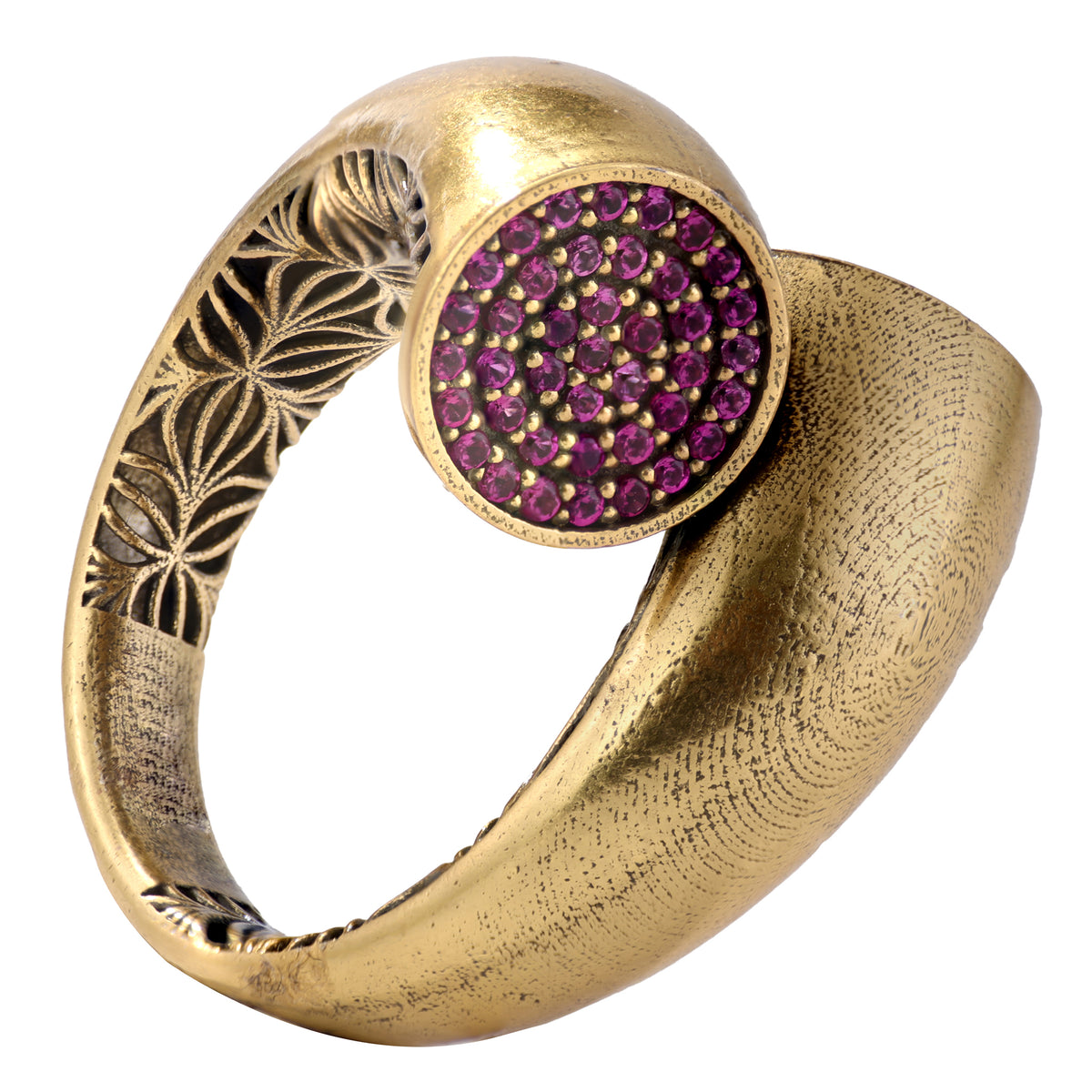 Pavé Disc Bypass Statement Ring