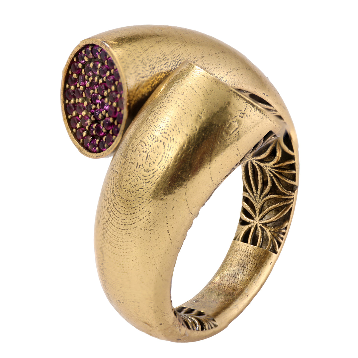 Pavé Disc Bypass Statement Ring