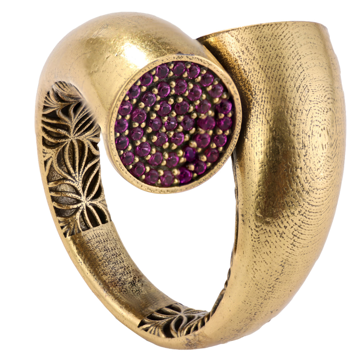 Pavé Disc Bypass Statement Ring