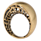 Geometric Openwork Dome Ring