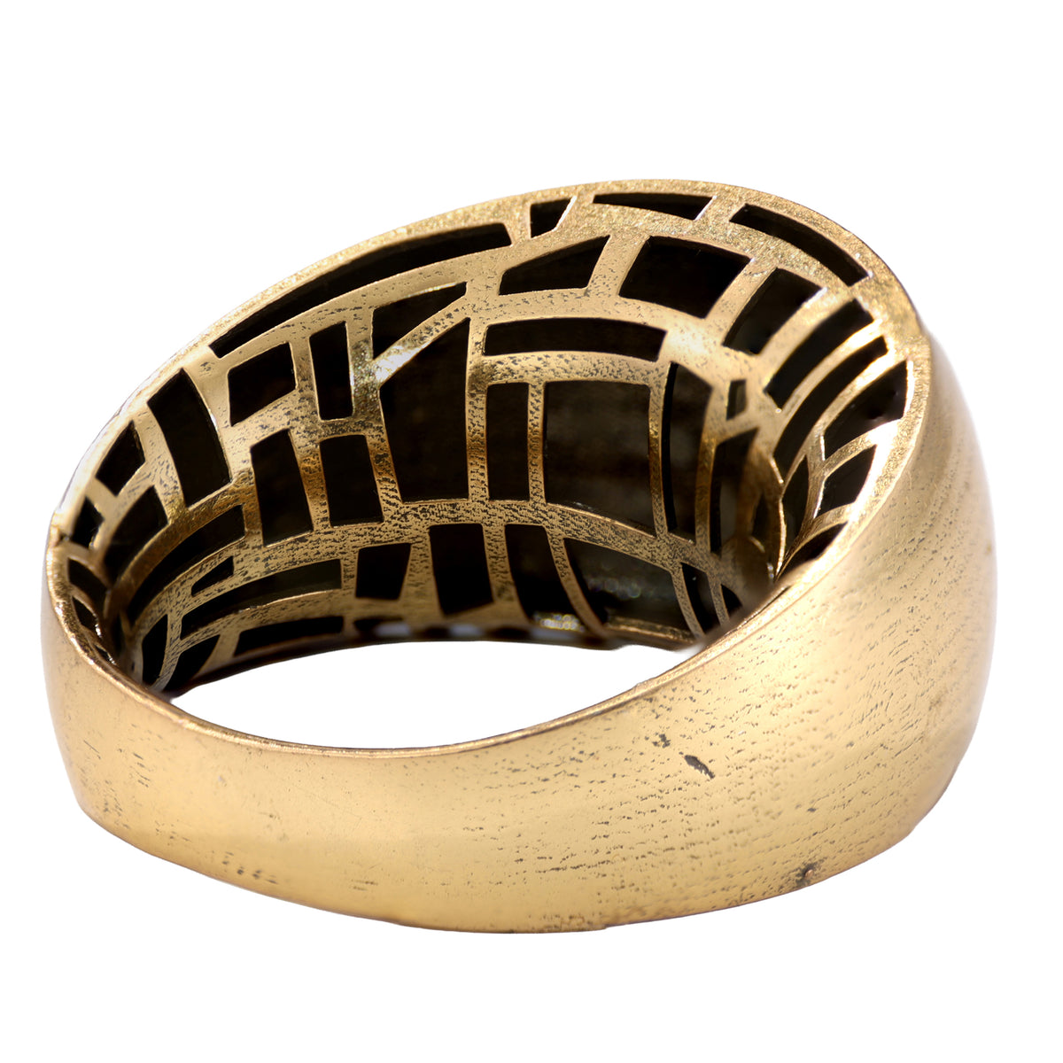 Geometric Openwork Dome Ring