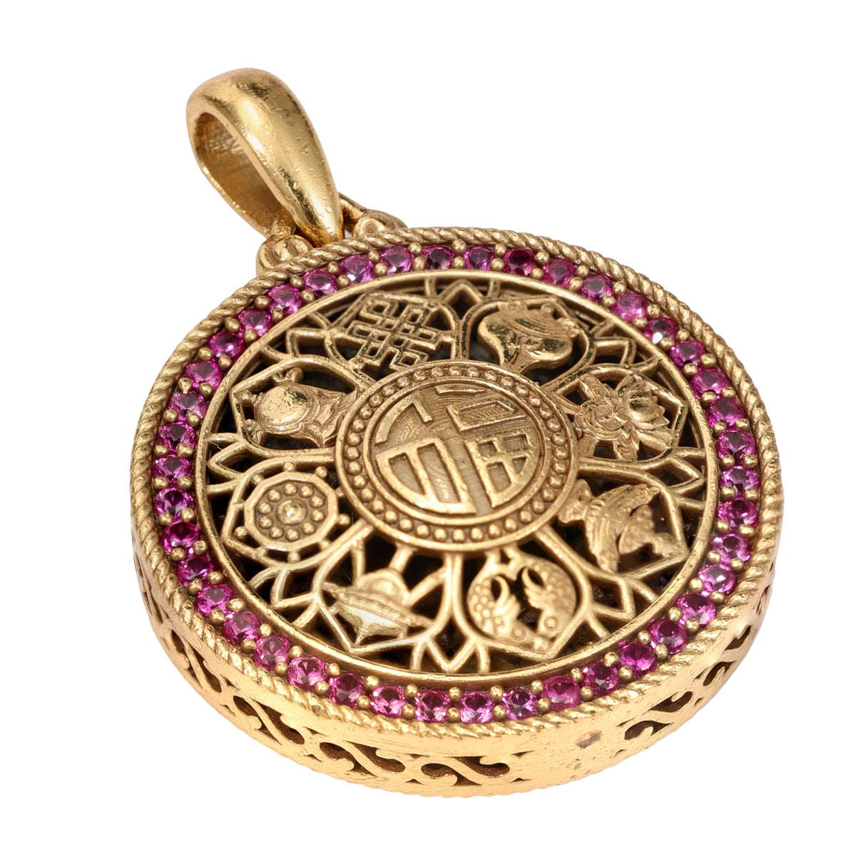 NE-PD-0055 Silver Double-Sided Pendant