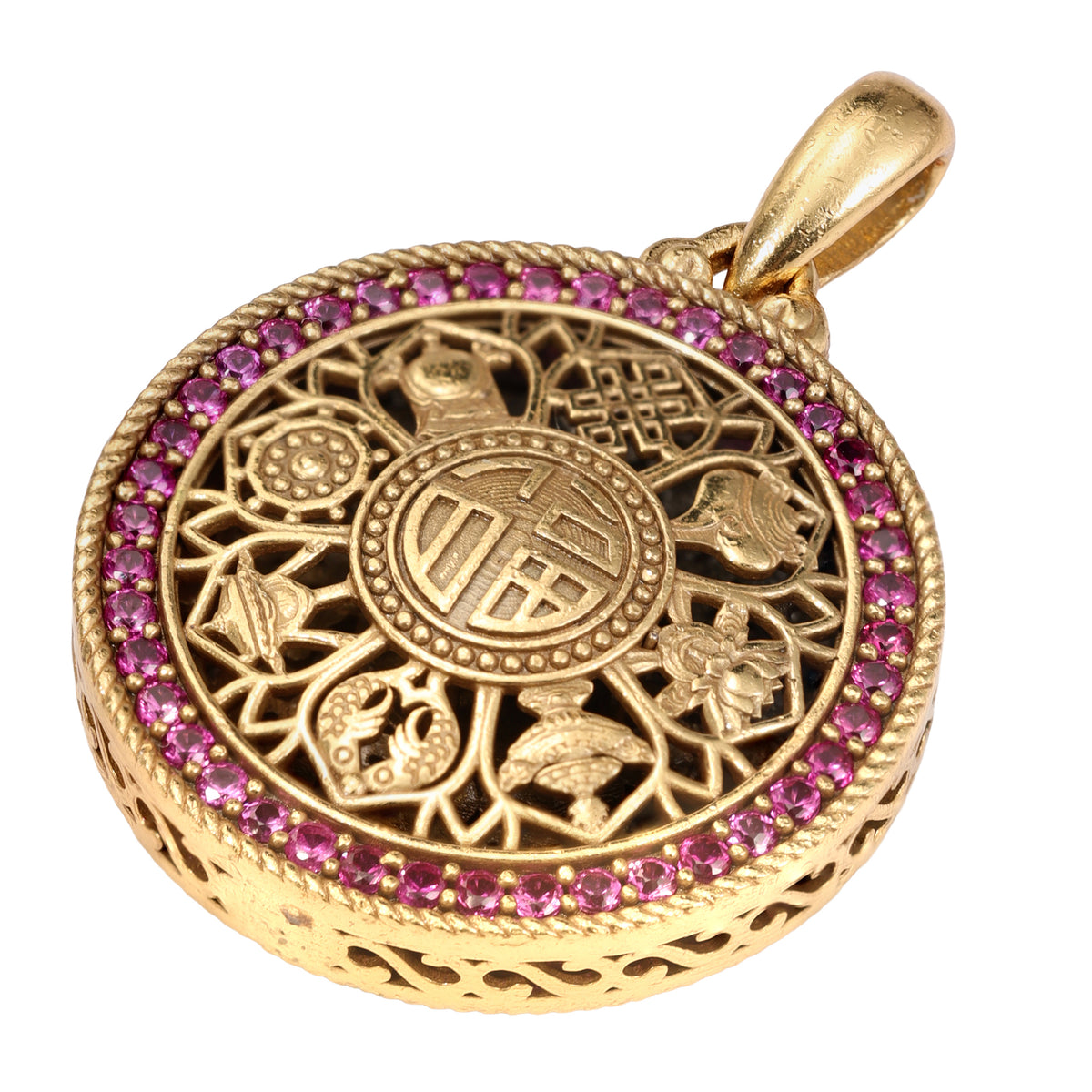 NE-PD-0055 Silver Double-Sided Pendant
