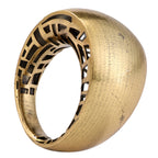 Geometric Openwork Dome Ring