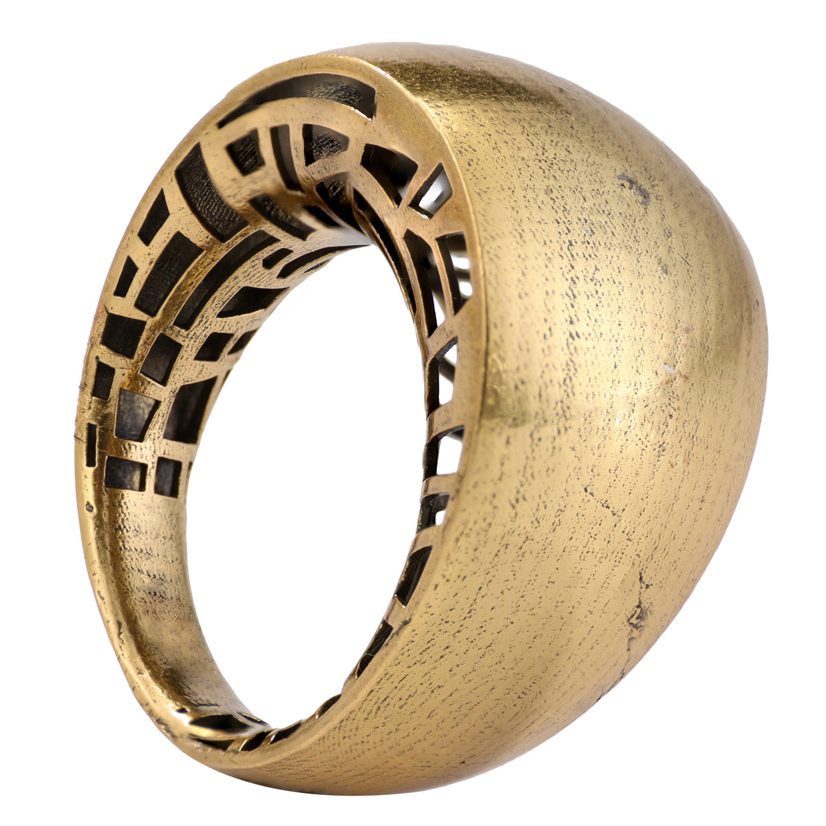 Geometric Openwork Dome Ring